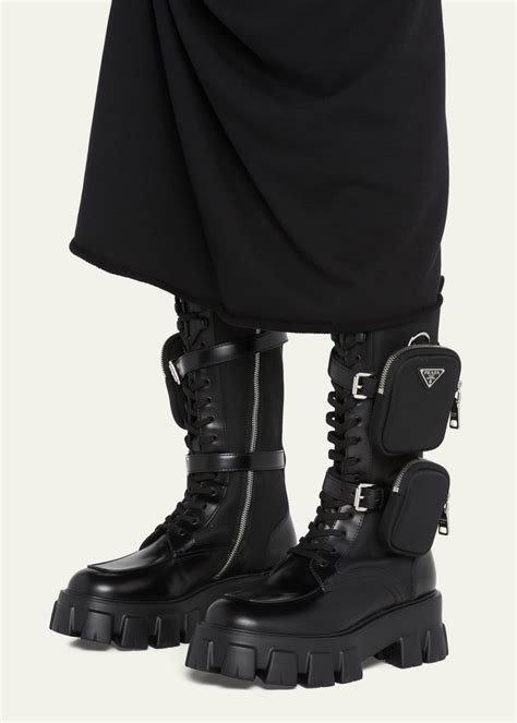 prada monolith boots height|prada monolith boots men's.